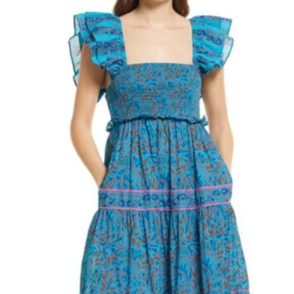 CLEOBELLA Marilyn Organic Cotton Dress In Zuri Block Print - Picture 2 of 3